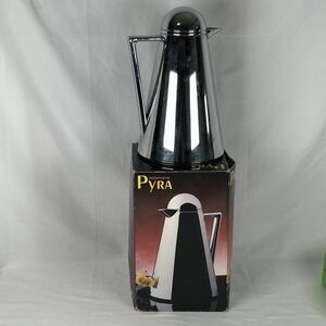 Vtg 1980s Pyra Coffee Carafe Vacuum Insulated Chrome Plated 1 Liter German
